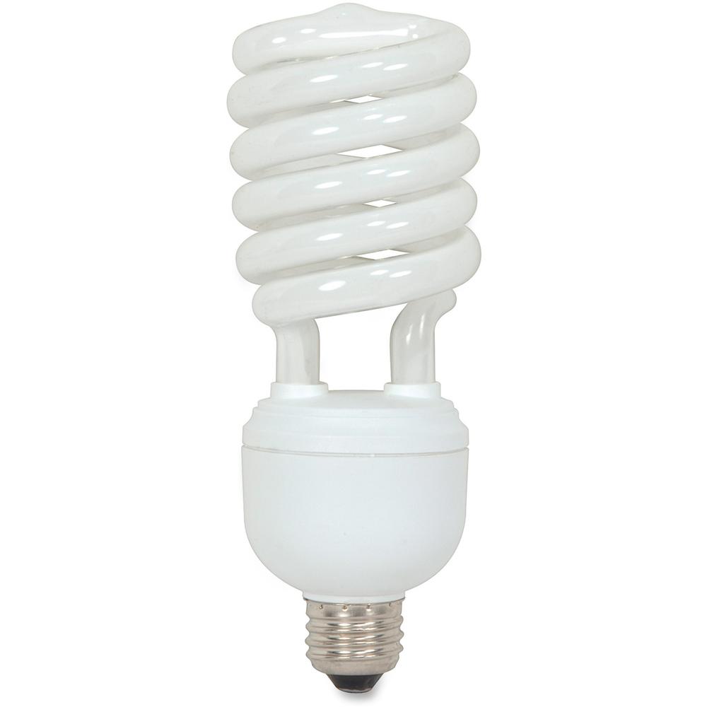 Satco 40-watt T4 Spiral CFL Bulb - 40 W - 150 W Incandescent Equivalent Wattage - 120 V AC - 2600 lm - Spiral - T4 Size - Cool White Light Color - E26 Base - 10000 Hour - 6920.3&deg;F (3826.8&deg;C) C. Picture 1