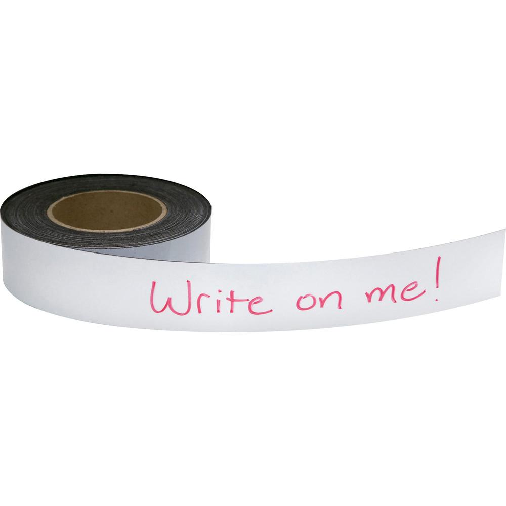 Zeus Magnetic Labeling Tape - 16.67 yd Length x 2" Width - For Labeling, Shelf Labeling - 1 / Roll - White. Picture 1