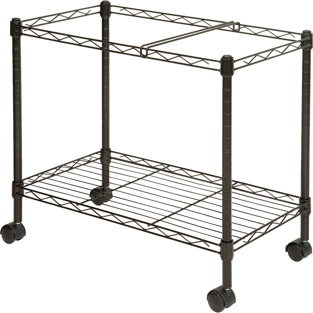 Lorell Mobile File Cart - 4 Casters - Steel - x 12.9" Width x 25.8" Depth x 20.5" Height - Black - 1 Each. Picture 1
