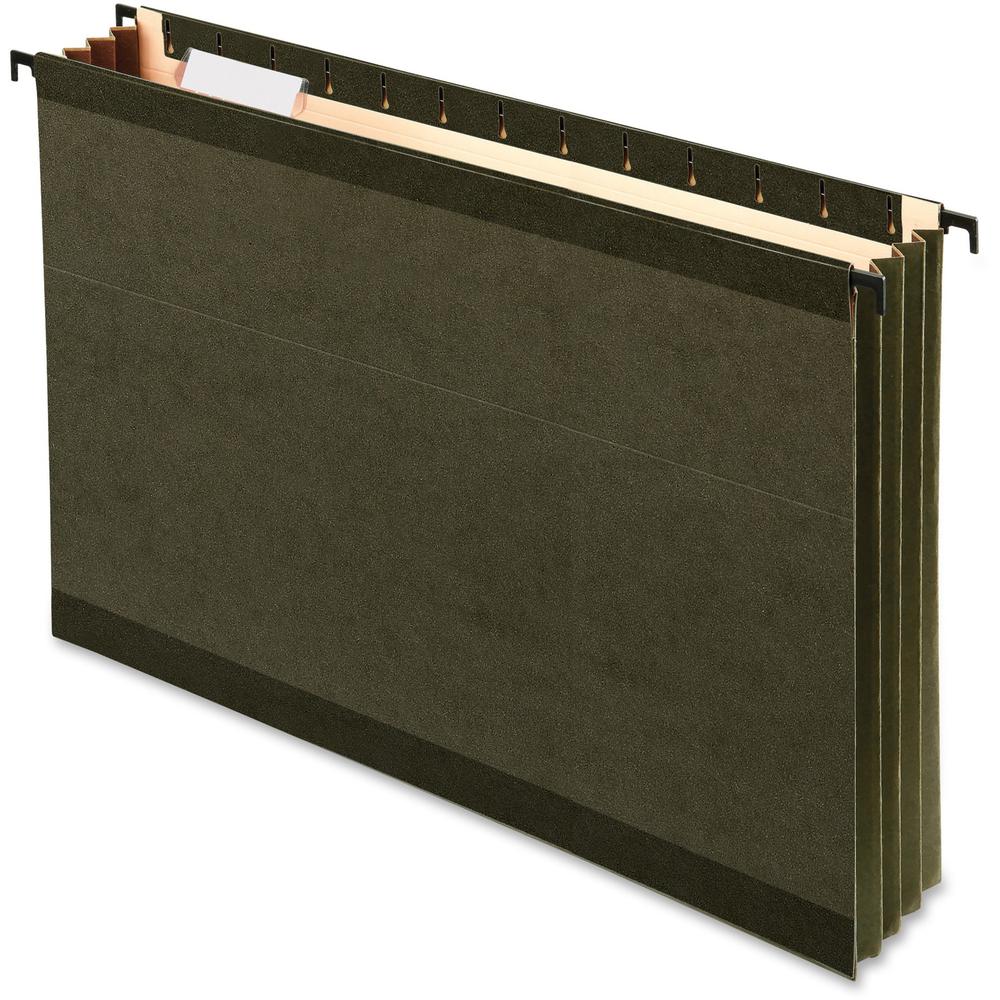 Pendaflex SureHook 09213 Legal Recycled Hanging Folder - 3 1/2" Folder Capacity - 8 1/2" x 14" - 3 1/2" Expansion - Poly - Standard Green - 10% Recycled - 4 / Pack. Picture 1