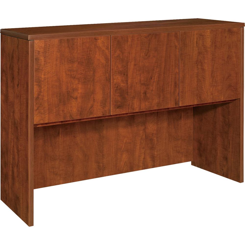 Lorell Essentials Hutch - 59" x 14.8" x 36" - Drawer(s)3 Door(s) - Finish: Cherry, Laminate. The main picture.
