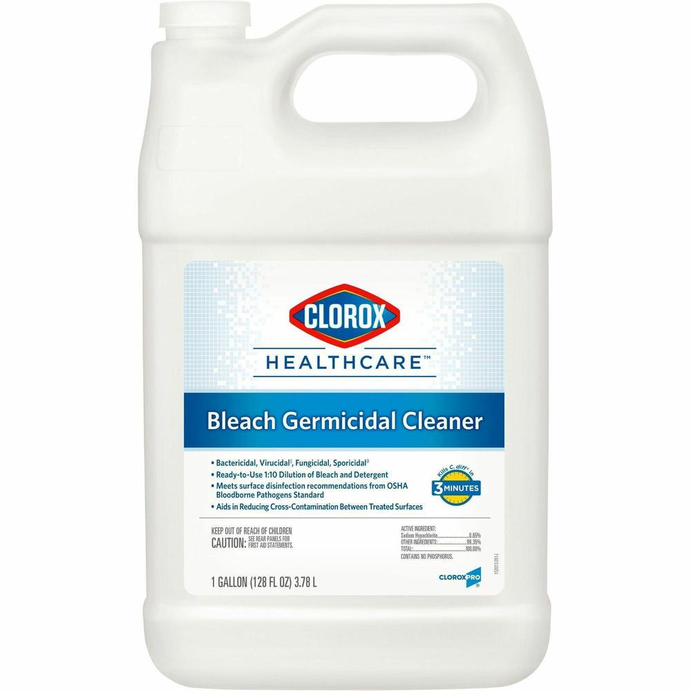 Clorox Healthcare Bleach Germicidal Cleaner - Liquid - 128oz - 1 Each - White - Refill. The main picture.
