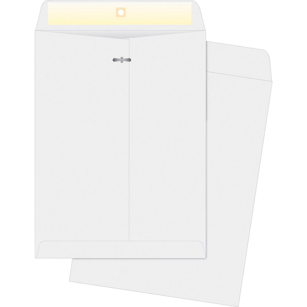 Business Source Double-prong Clasp Envelopes - Clasp - #97 - 10" Width x 13" Length - 28 lb - Clasp - Wove - 100 / Box - White. Picture 1