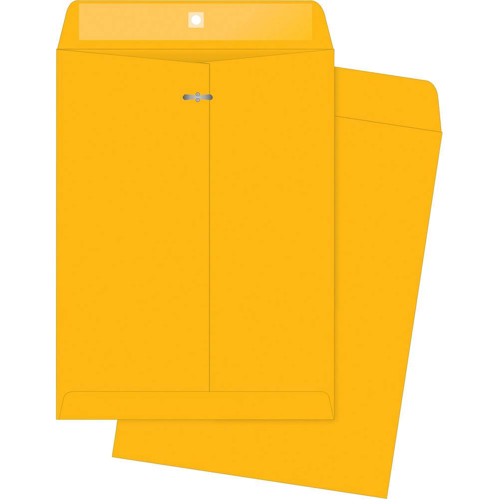 Business Source 32 lb Kraft Clasp Envelopes - Clasp - #97 - 10" Width x 13" Length - 32 lb - Clasp - Kraft - 100 / Box - Brown Kraft. Picture 1