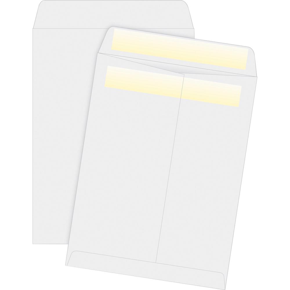 Business Source Press/Seal Catalog Envelopes - Catalog - 9" Width x 12" Length - 28 lb - Self-sealing - 100 / Box - White. Picture 1