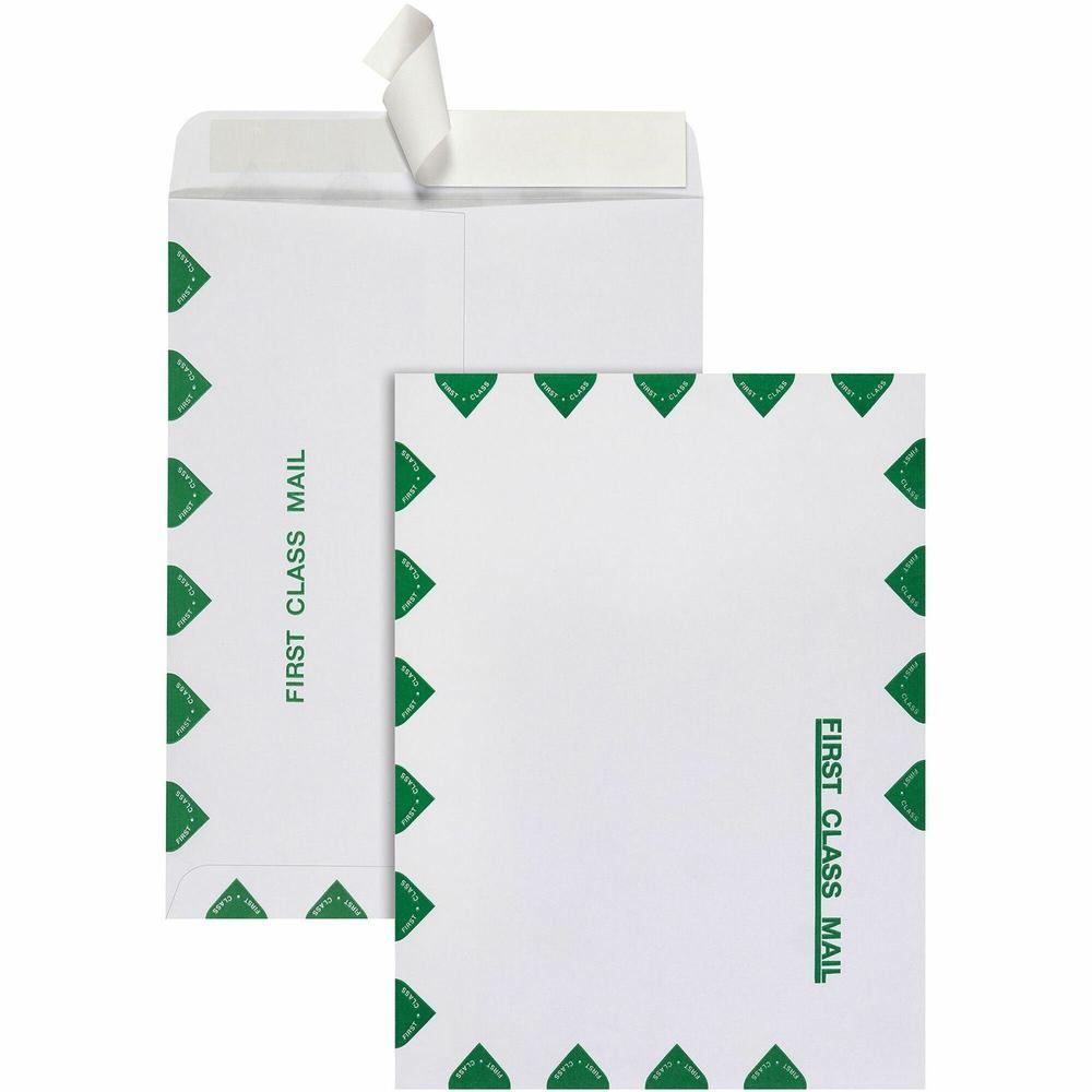 Quality Park 9 x 12 Catalog Mailing Envelopes with Redi-Strip&reg; Self-Seal Closure - Catalog - 9" Width x 12" Length - 28 lb - Peel & Seal - 100 / Box - White. Picture 1