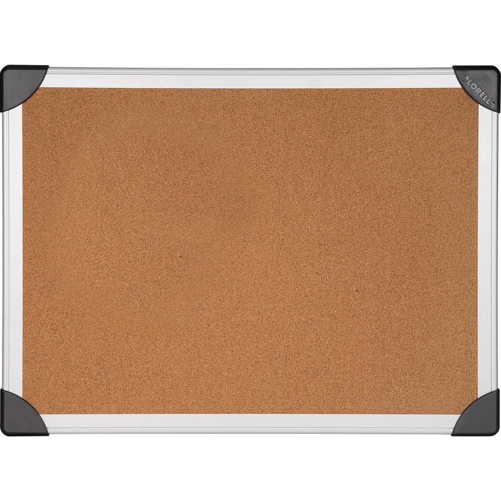 Lorell Mounting Aluminum Frame Corkboards - 24" Height x 36" Width - Cork Surface - Durable, Resist Warping, Laminated, Resilient - Aluminum Frame - 1 Each. Picture 1