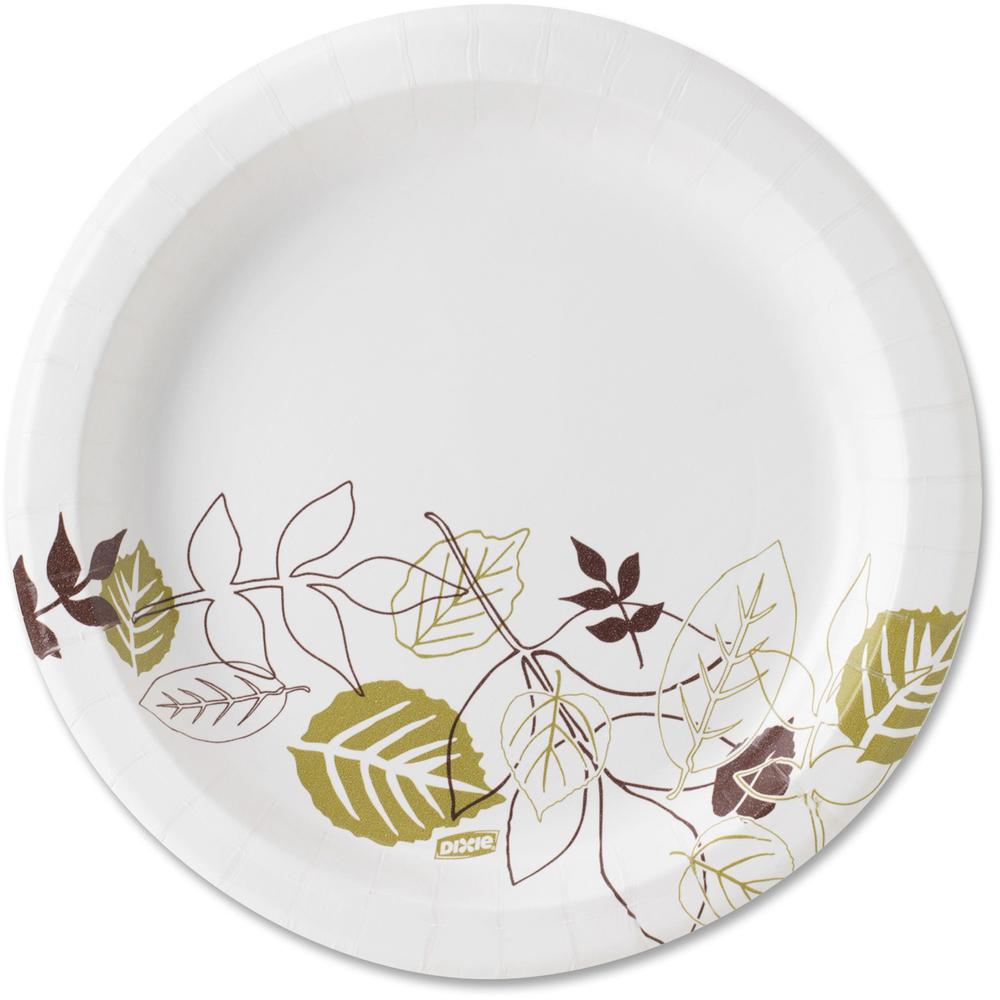 Dixie Pathways 9" Medium-weight Paper Plates by GP Pro - 125 / Pack - 8.5" Diameter - White - Paper Body - 8 / Carton. Picture 1