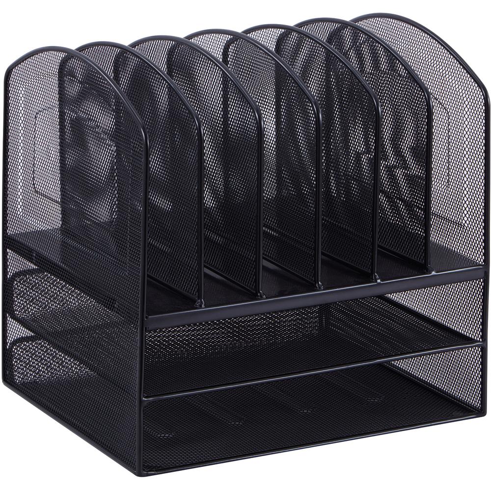Lorell Steel Horiz/Vertical Mesh Desk Organizer - 8 Compartment(s) - Sturdy - Steel - 1 Each. The main picture.