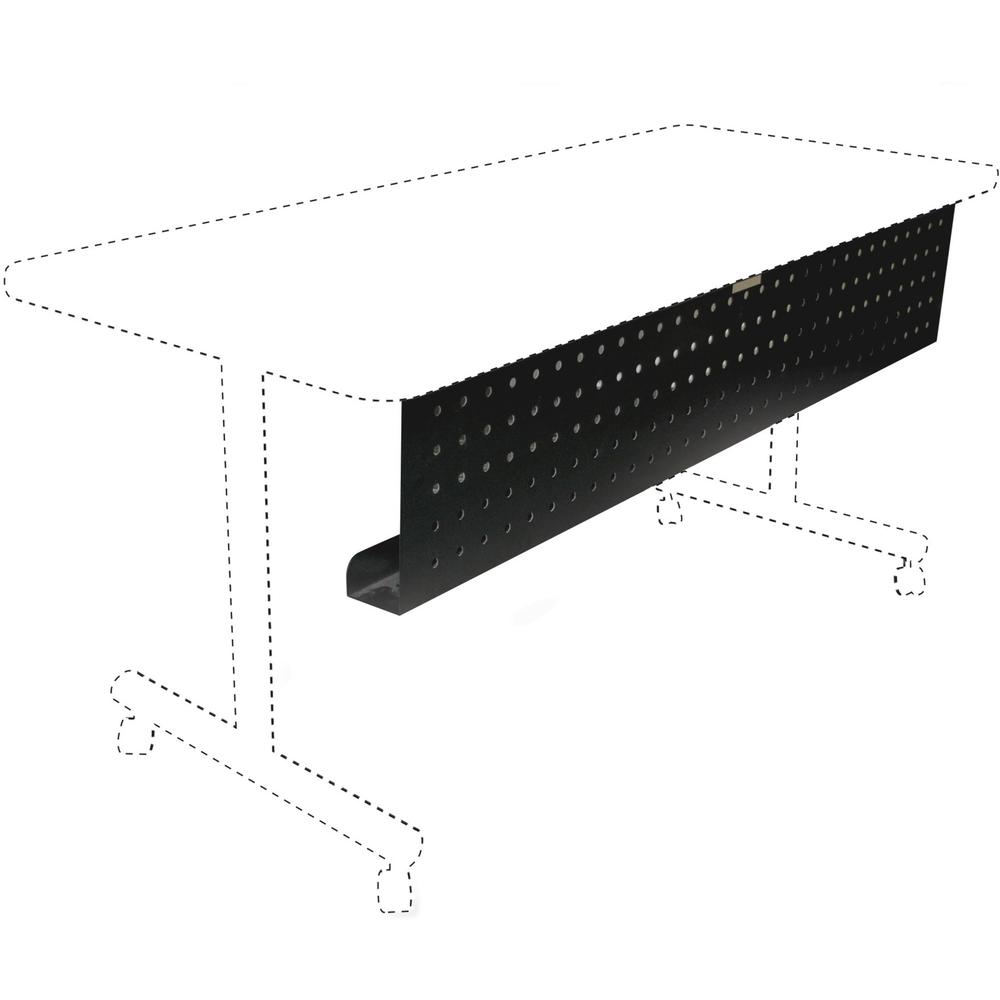 Lorell 48" Training Table Modesty Panel - 42" Width x 3" Depth x 10" Height - Steel - Black. Picture 1