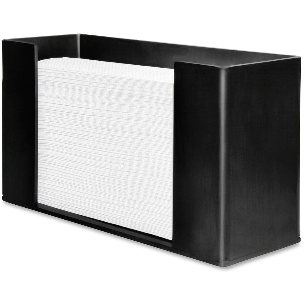 Genuine Joe Folded Paper Towel Dispenser - C Fold, Multifold Dispenser - 6.8" Height x 11.5" Width x 4.1" Depth - Acrylic - Black - Wall Mountable - 1 Each. Picture 1