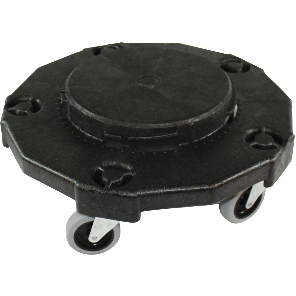 Genuine Joe Round Dolly - 5 Casters - 3" Caster Size - Resin - Black - 1 Each. The main picture.