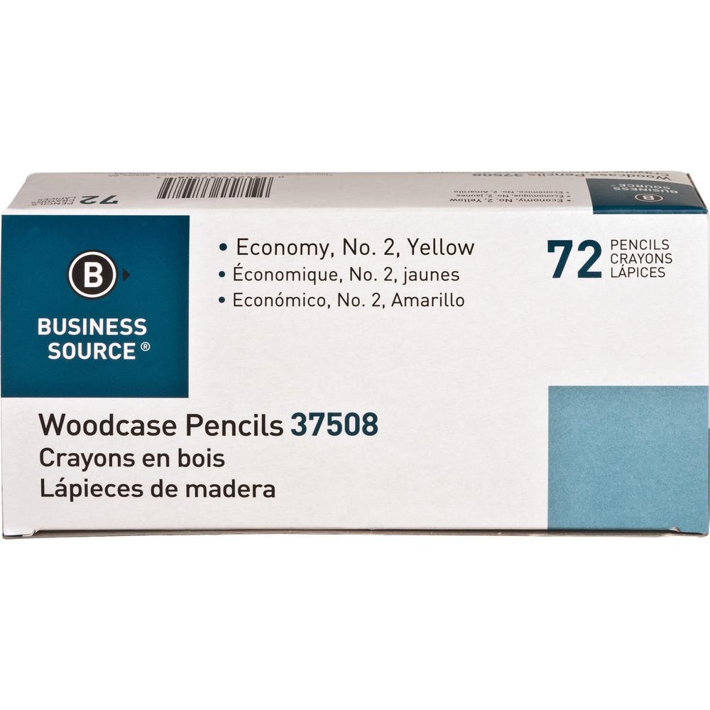 Business Source Woodcase No. 2 Pencils - #2 Lead - Yellow Wood Barrel - 72 / Box. Picture 1