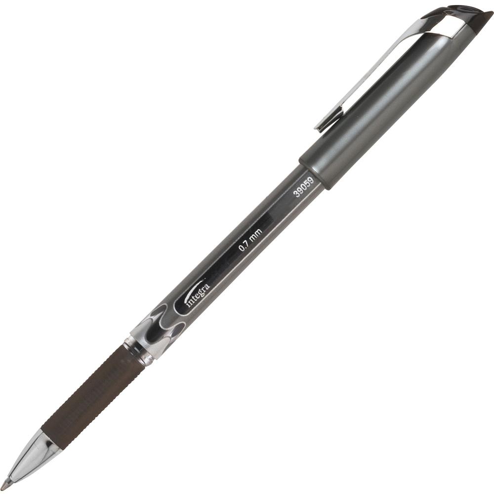 Integra .7mm Premium Gel Ink Stick Pens - 0.7 mm Pen Point Size - Black Gel-based Ink - Metal Tip - 1 Dozen. The main picture.