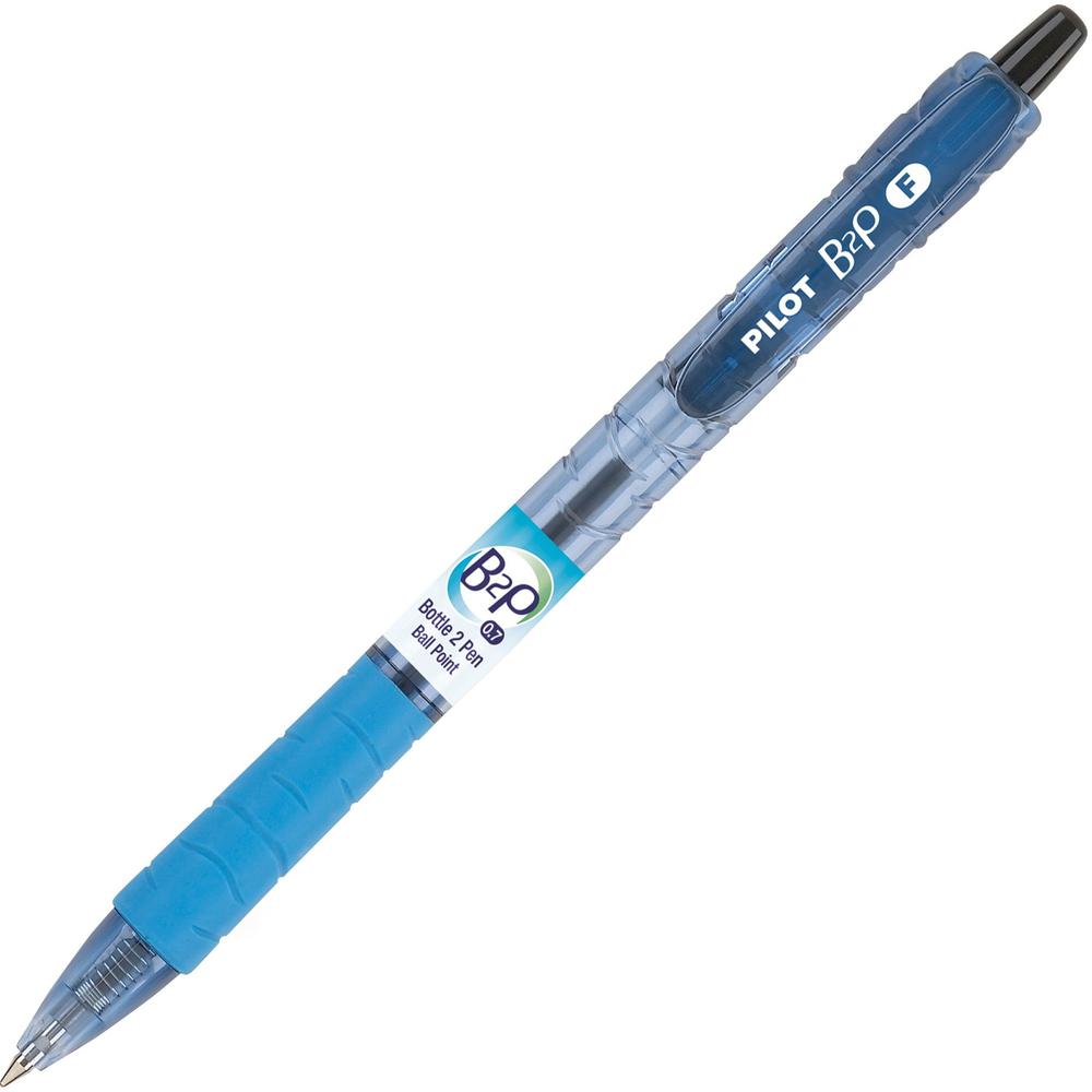Pilot Bottle to Pen (B2P) B2P Recycled Retractable Ballpoint Pens - Fine Pen Point - 0.7 mm Pen Point Size - Refillable - Retractable - Black Gel-based Ink - Plastic Barrel - 1 Dozen. Picture 1