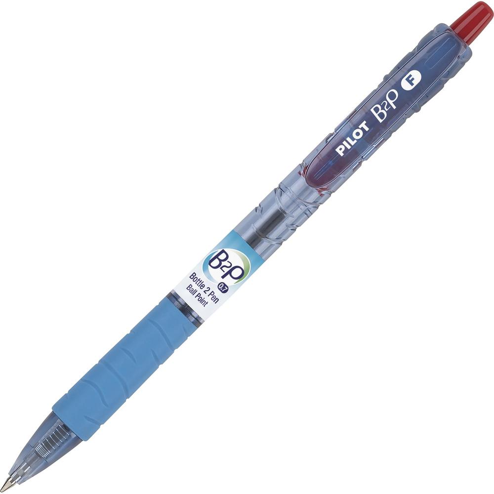 Pilot Bottle to Pen (B2P) B2P Recycled Retractable Ballpoint Pens - Fine Pen Point - 0.7 mm Pen Point Size - Refillable - Retractable - Red Gel-based Ink - Plastic Barrel - 1 Dozen. Picture 1
