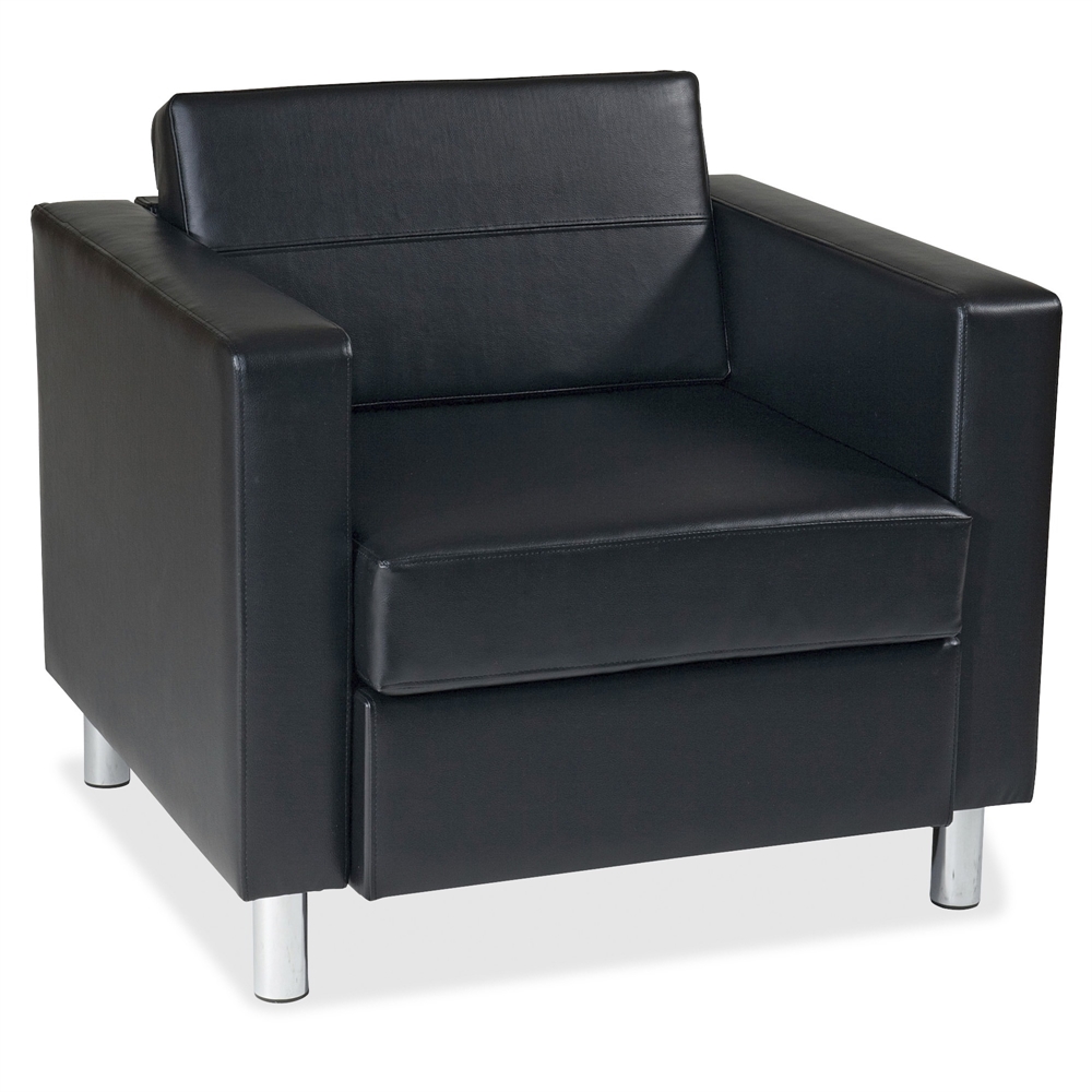 Wall Street PAC51 Pacific Arm Chair - 32" x 31" x 29.5" - Vinyl Black Seat. Picture 1