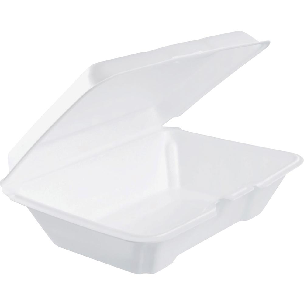 Dart Insulated Foam Hinged Lid Containers - Transporting - Polystyrene, Foam Body - 200 / Carton. The main picture.