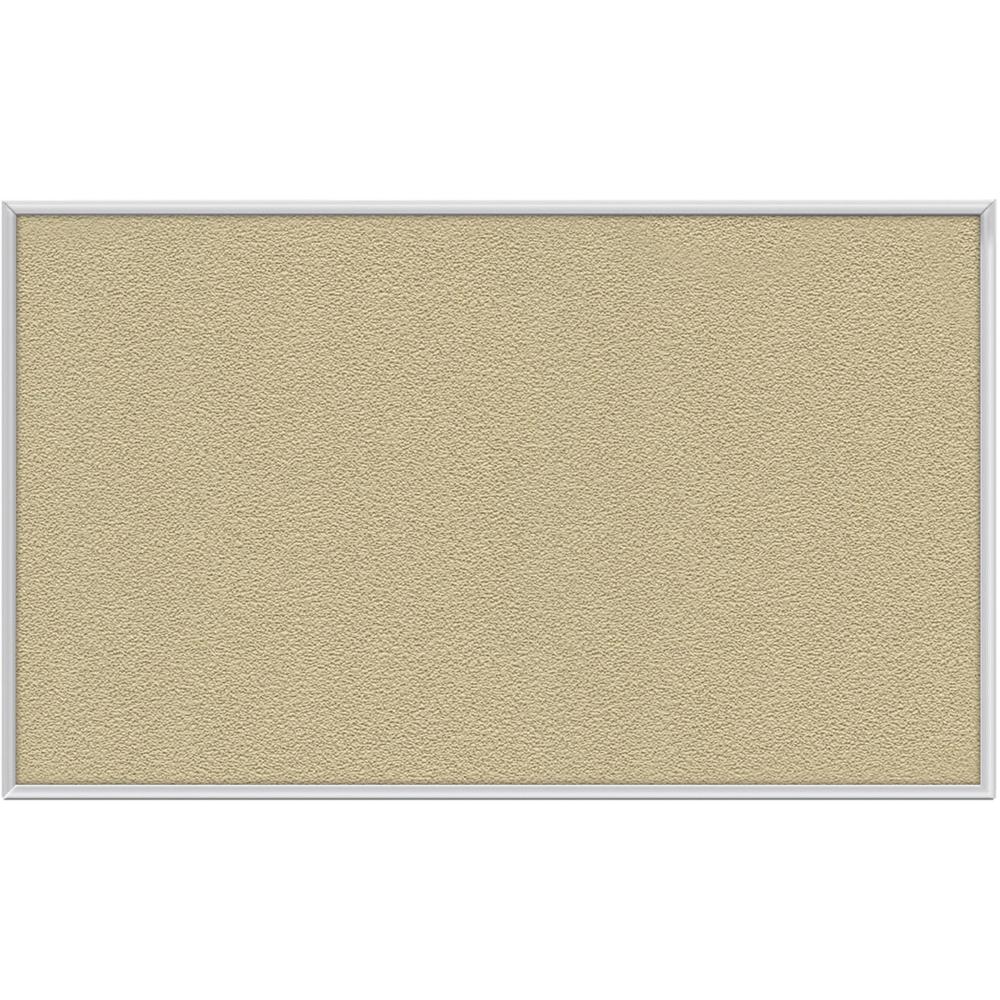 Ghent Vinyl Bulletin Board with Aluminum Frame - 48" Height x 10 ft Width - Caramel Vinyl, Fabric, Fiberboard Surface - Washable, Durable - Satin Aluminum Frame - 1 Each. The main picture.