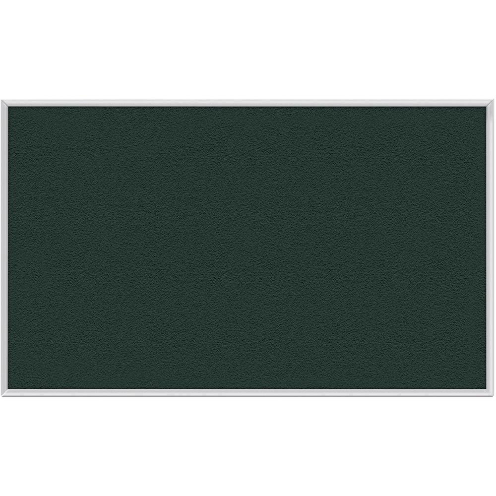 Ghent Vinyl Bulletin Board with Aluminum Frame - 48" Height x 72" Width - Ebony Vinyl Surface - Durable, Laminated, Textured Surface, Washable, Customizable - Satin Anodized Aluminum Frame - 1 Each. The main picture.