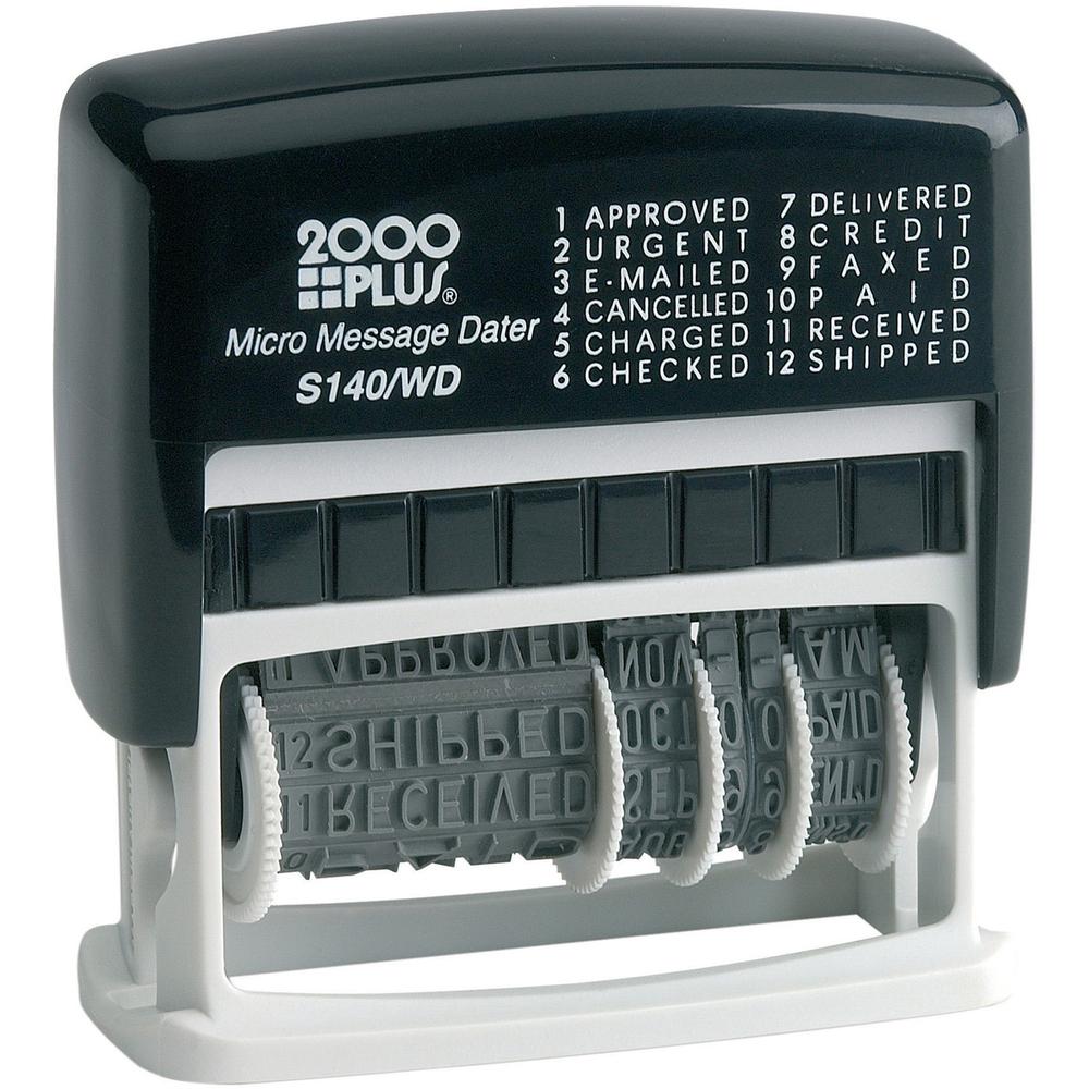 COSCO 2000 Plus Micro Message 6-year Dater Stamp - Message/Date Stamp - "APPROVED, URGENT, E-MAILED, CANCELLED, CHARGED, CHECKED, CREDIT, FAXED, PAID, RECEIVED, SHIPPED, ..." - 0.16" Impression Width . The main picture.