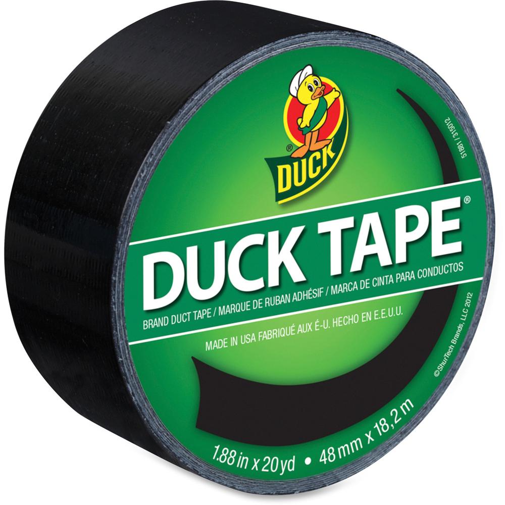 Duck Brand Brand Color Duct Tape - 20 yd Length x 1.88" Width - For Repairing, Color Coding - 1 / Roll - Black. Picture 1