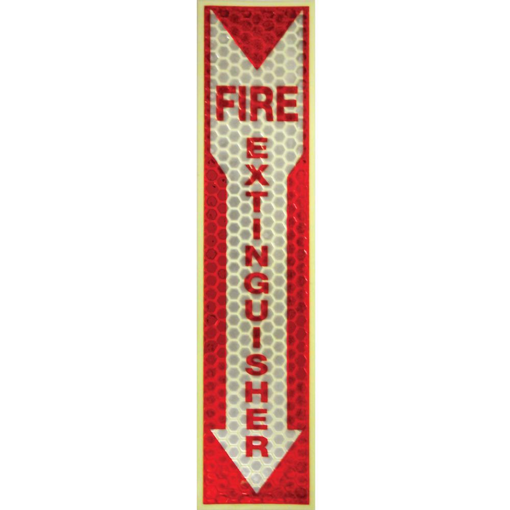 Miller's Creek Luminous Fire Extinguisher Sign - 1 Each - English - Fire Extinguisher Print/Message - 4" Width x 16.8" Height x 1" Depth - Rectangular Shape - Red Print/Message Color - Reflective, Fle. Picture 1
