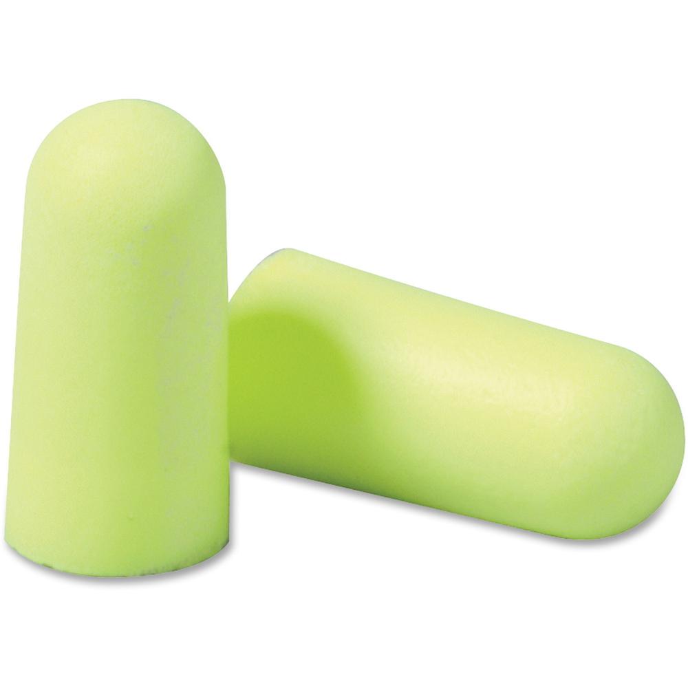 E-A-R soft Neons Uncorded Earplugs - Noise Protection - Foam, Polyurethane - Neon Yellow - Comfortable, Uncorded, Disposable - 1 / Box. Picture 1