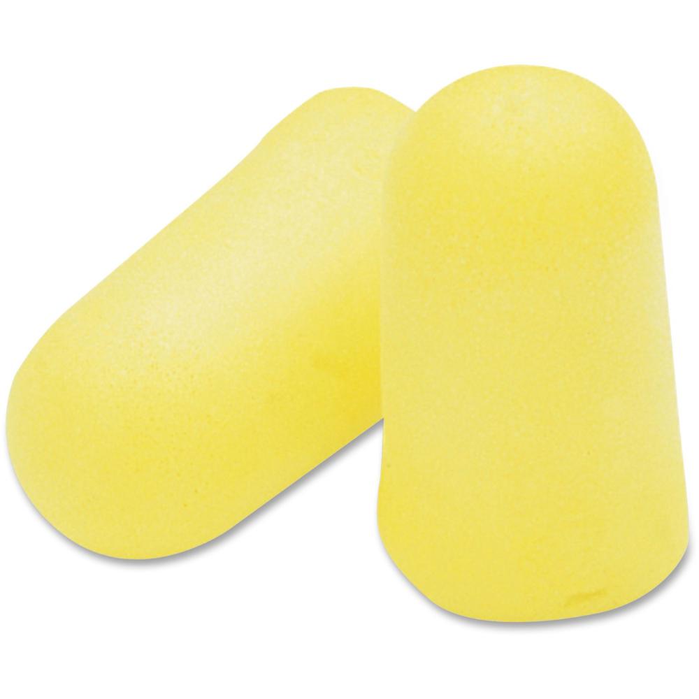 E-A-R TaperFit Uncorded Earplugs - Noise Protection - Polyurethane Foam - Yellow - Comfortable, Disposable, Uncorded, Noise Reduction - 200 / Box. Picture 1
