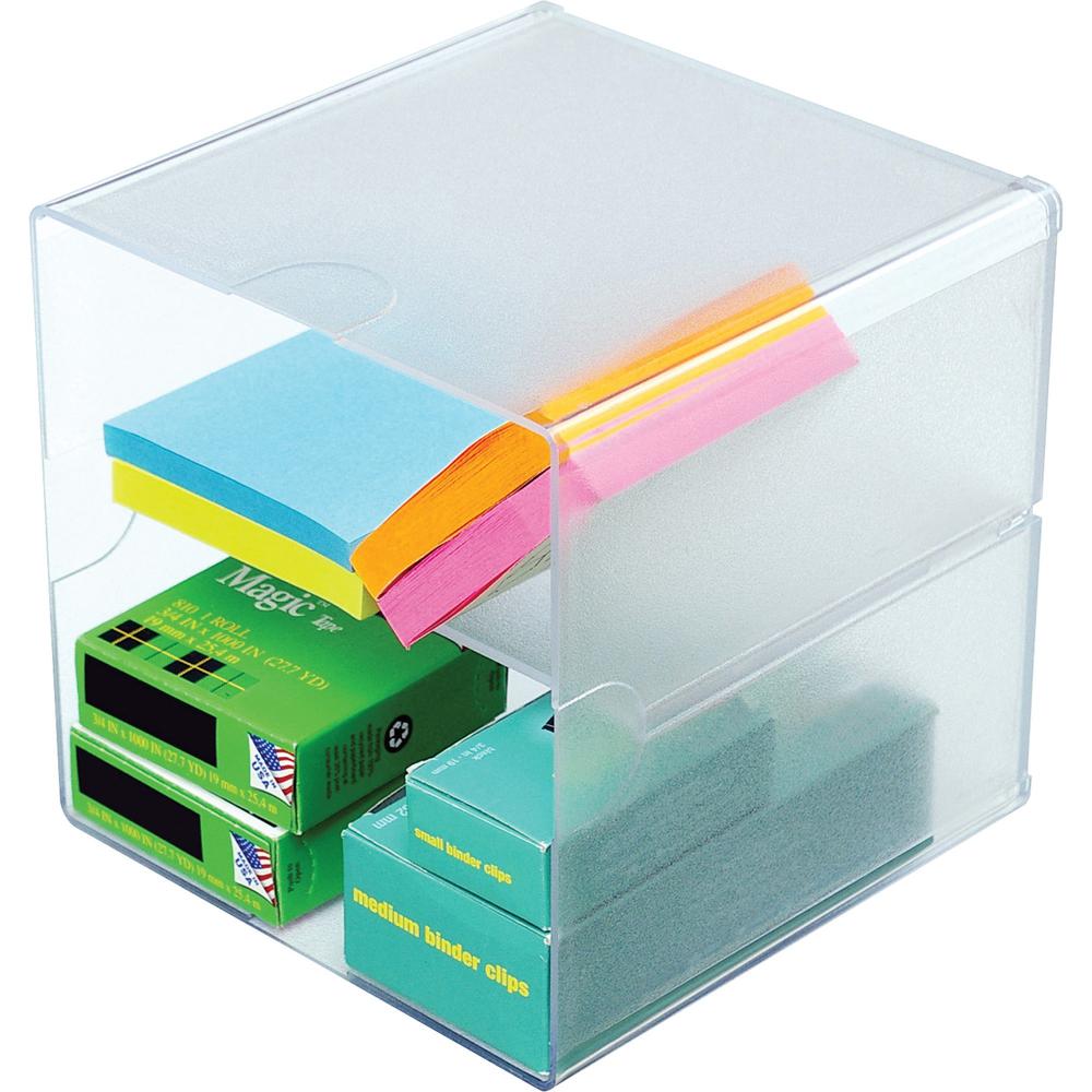 Deflecto Stackable Cube Organizer - 6" Height x 6" Width x 6" Depth - Desktop - Stackable - Plastic - 1 Each. The main picture.