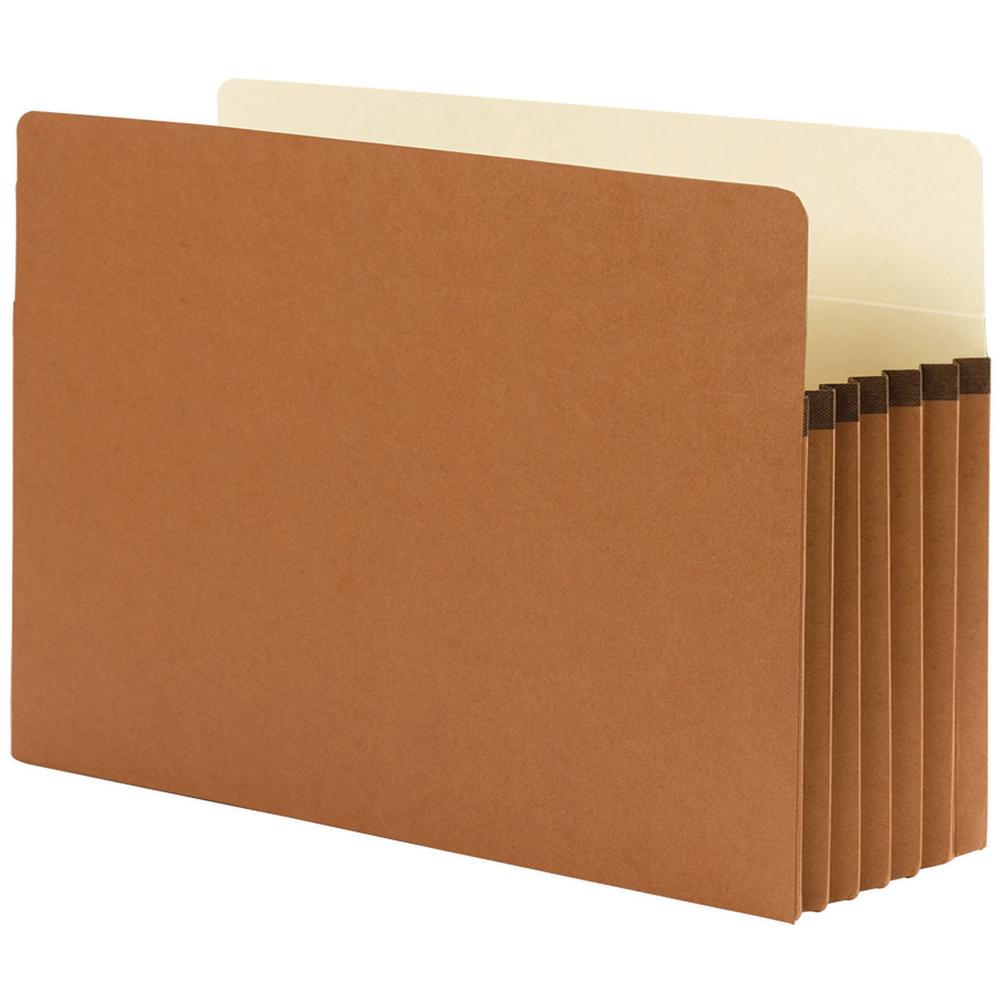 Smead Straight Tab Cut Legal Recycled File Pocket - 9 1/2" x 14 5/8" - 5 1/4" Expansion - Redrope, Manila - 100% Recycled - 10 / Box. Picture 1