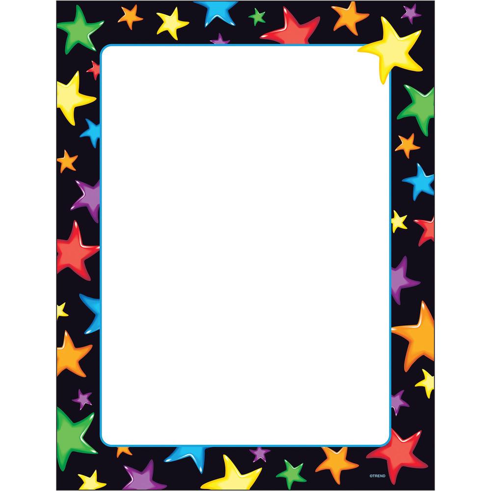 Trend Gel Stars Copy & Multipurpose Paper - Assorted, White - Letter - 8 1/2" x 11" - 50 / Pack. Picture 1