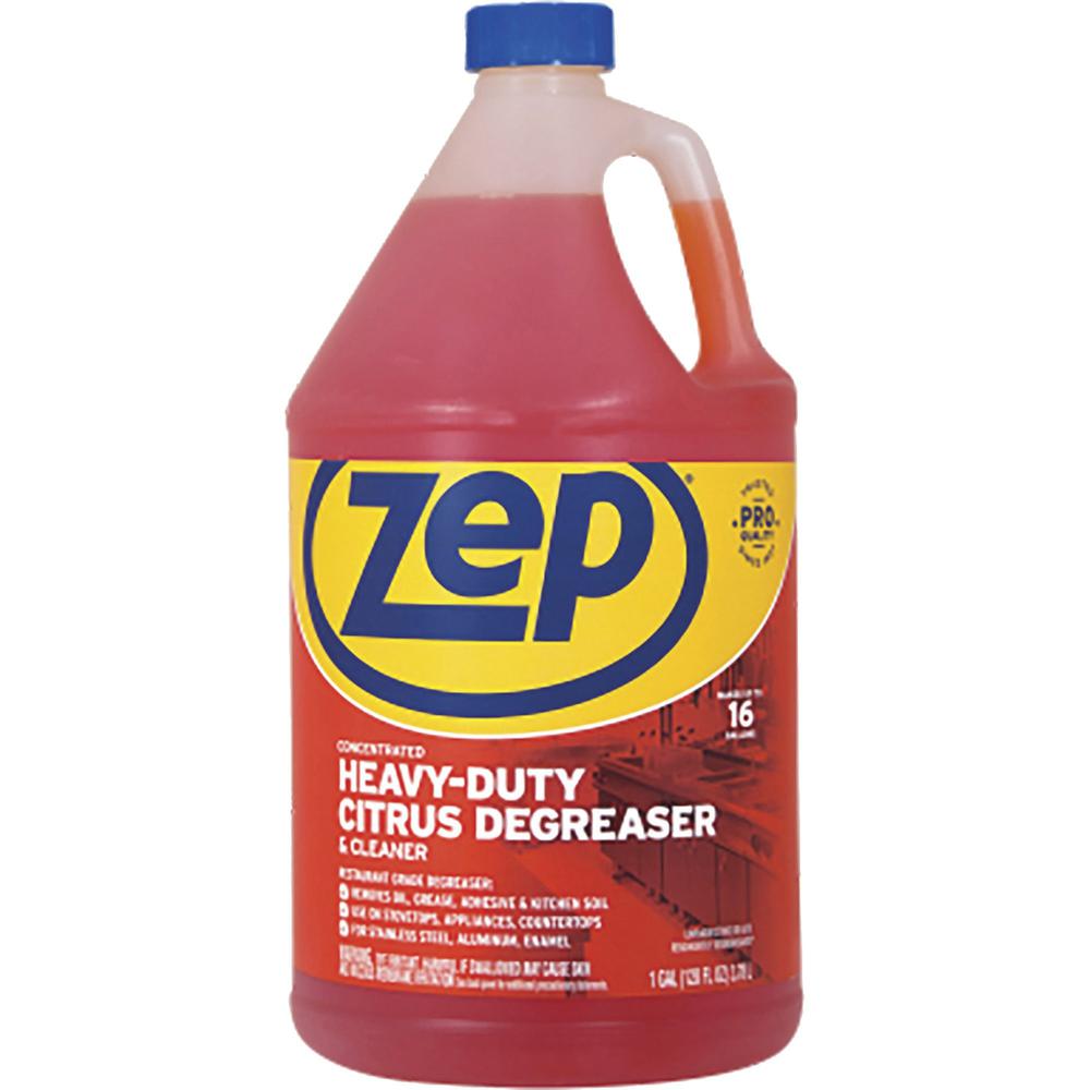 Zep Commercial Heavy-Duty Citrus Degreaser - Concentrate Liquid - 128 fl oz (4 quart) - 1 Each - Orange. Picture 1