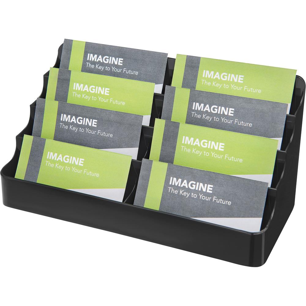 Deflecto Sustainable Office Business Card Holder - 3.9" x 7.9" x 3.6" x - Plastic - 1 Each - Black. Picture 1
