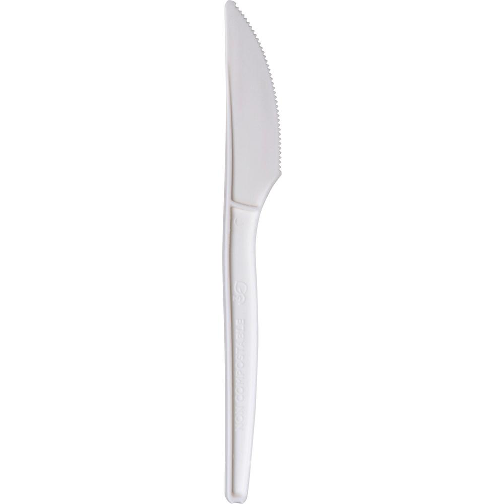 Eco-Products 7" PSM Knives - 50/Pack - Knife - 50 x Knife - Plant Starch - Natural White. Picture 1