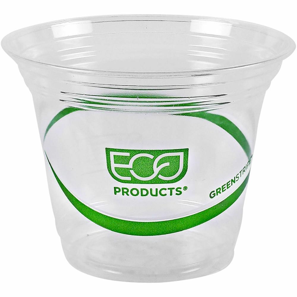 Eco-Products GreenStripe Cold Cups - 9 fl oz - 20 / Carton - Clear - Polylactic Acid (PLA) - Cold Drink. The main picture.