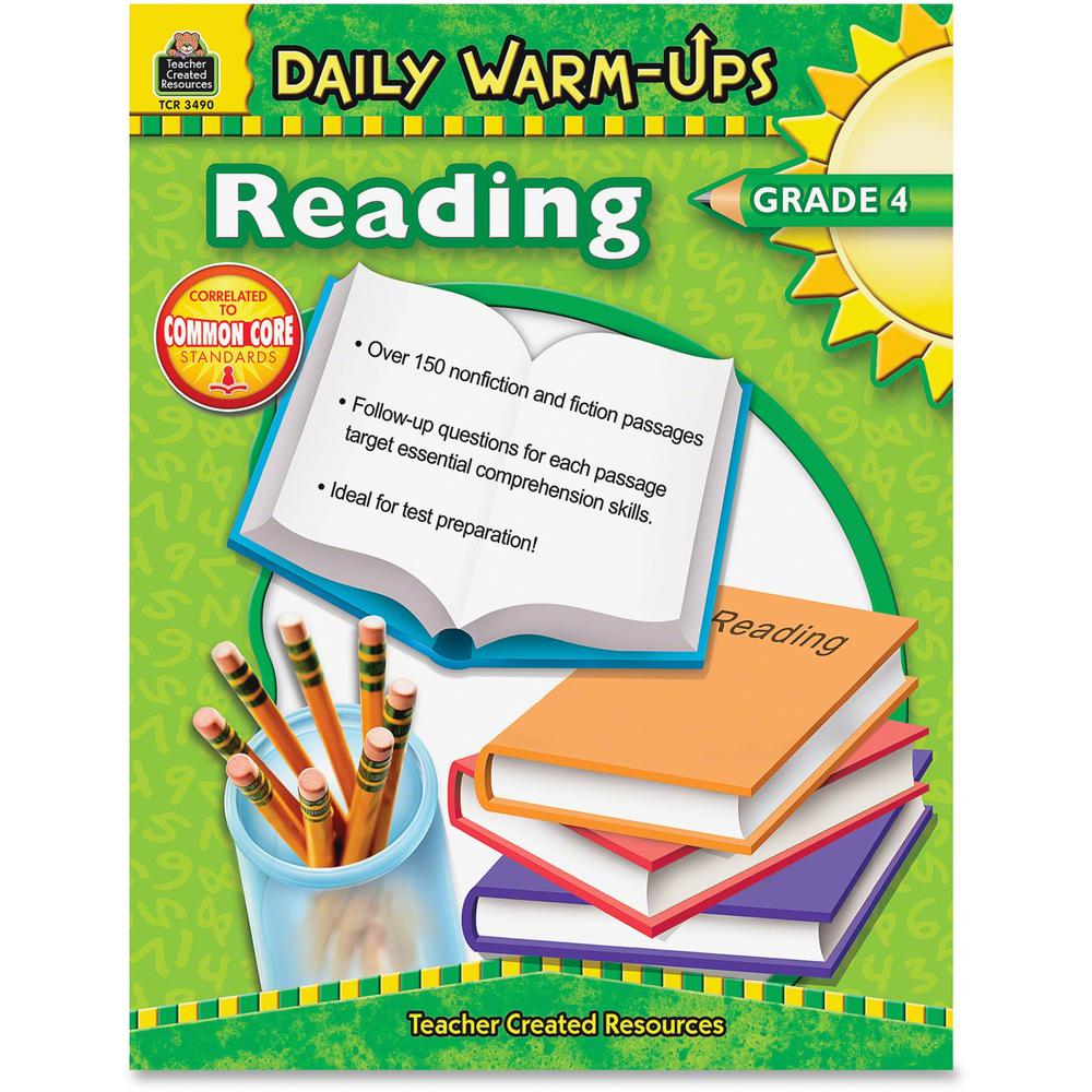 Teacher Created Resources Warm-up Grade 4 Reading Rook Printed Book - Softcover - Grade 4 - English. Picture 1