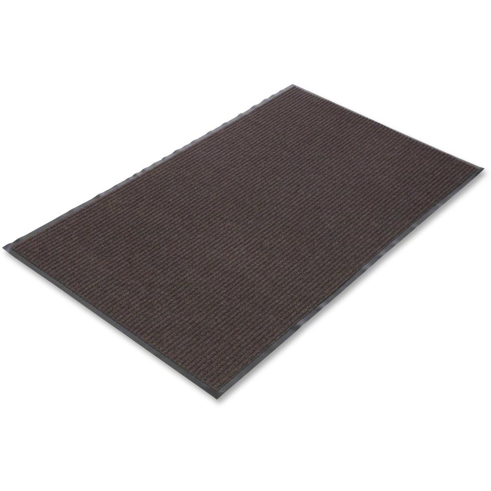 Crown Mats Needle-rib Wiper/Scraper Mat - Entryway, Indoor - 72" Length x 48" Width x 0.31" Thickness - Rectangle - Polyethylene Terephthalate (PET) - Brown. The main picture.