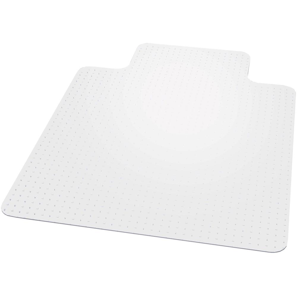 ES ROBBINS EverLife Chair Mat with Lip - Pile Carpet - 48" Length x 36" Width - Lip Size 10" Length x 20" Width - Rectangular - Vinyl - Clear - 1Each. Picture 1