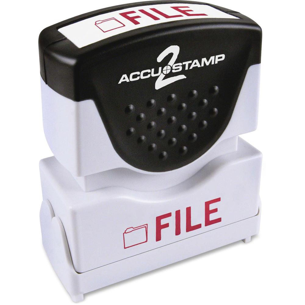 Consolidated Stamp Pre-inked 2-color FILE Message Stamp - Message Stamp - "FILE" - 50000 Impression(s) - Red - Rubber - 1 Each. Picture 1