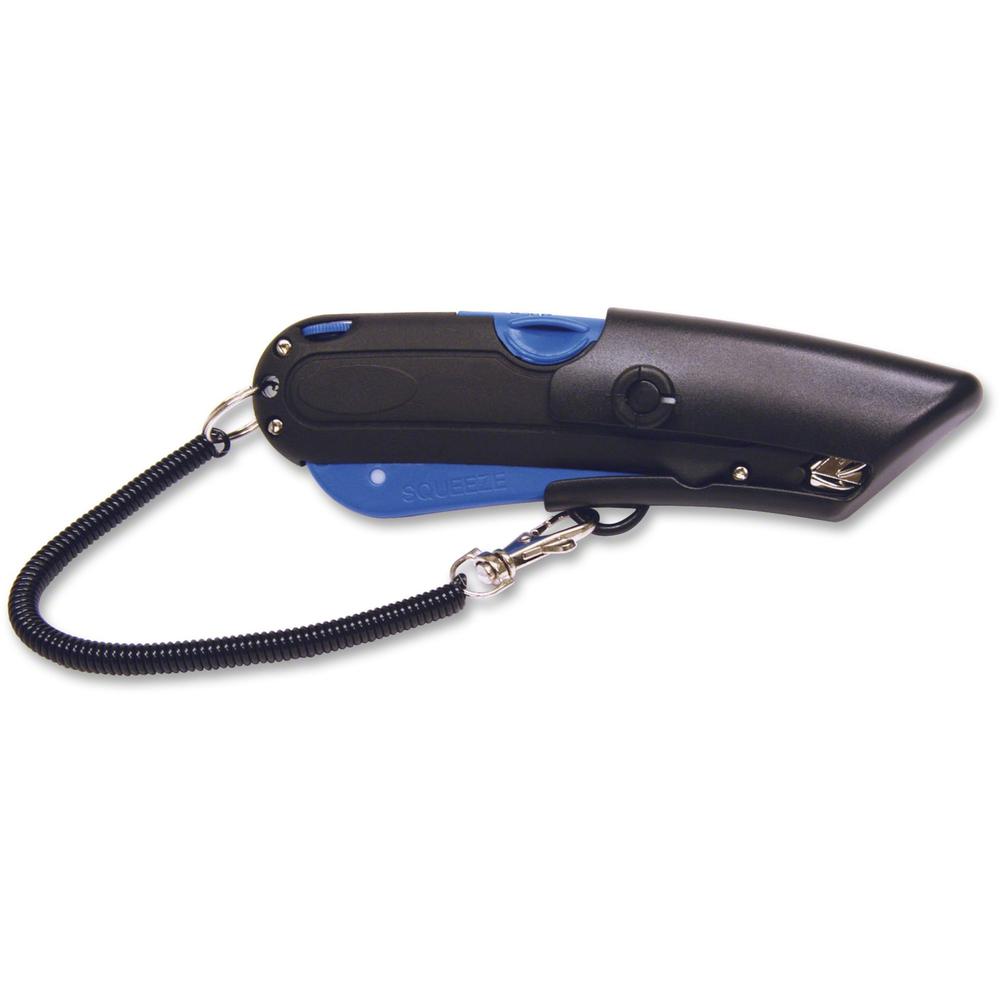 COSCO Blade Storage Holster Utility Knife - Retractable, Lanyard - Black, Blue - 1 Each. Picture 1