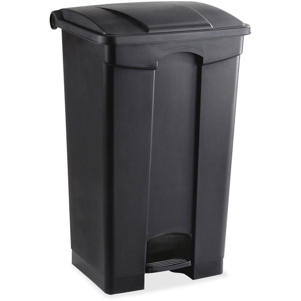 Safco Plastic Step-on Waste Receptacle - 23 gal Capacity - Rectangular - 32.3" Height x 19.8" Width x 16.3" Depth - Plastic - Black - 1 Each. Picture 1