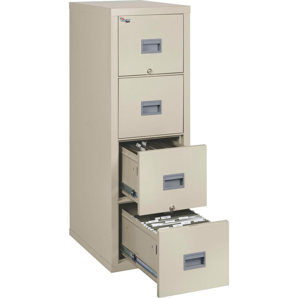 FireKing Patriot Series 4-Drawer Vertical Files - 17.7" x 25" x 52.8" - 4 x Drawer(s) for File - Legal, Letter - Vertical - Fire Proof, Impact Resistant, Locking Drawer, Scratch Resistant, Ball Bearin. The main picture.