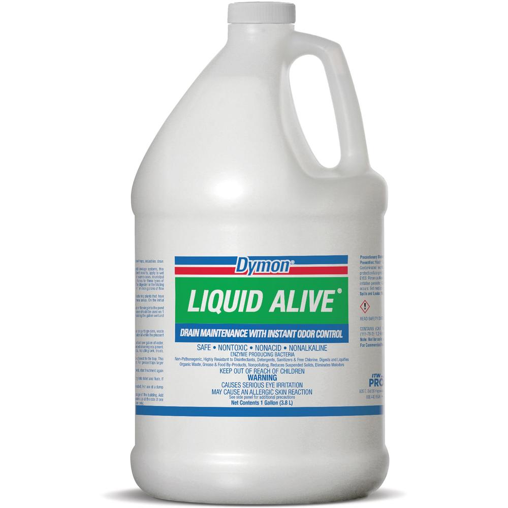 Dymon LIQUID ALIVE Enzyme Producing Bacteria - 128 fl oz (4 quart)Bottle - 1 Each - Non-toxic, Non Alkaline, Chlorine-free, Salmonella-free - White. Picture 1