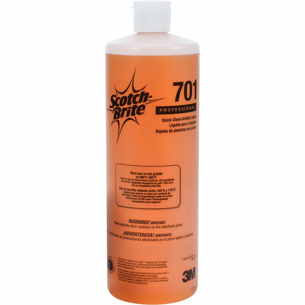 Scotch-Brite Quick Clean Griddle Liquid 701 - 32 fl oz (1 quart)Bottle - 1 Bottle - Orange. Picture 1