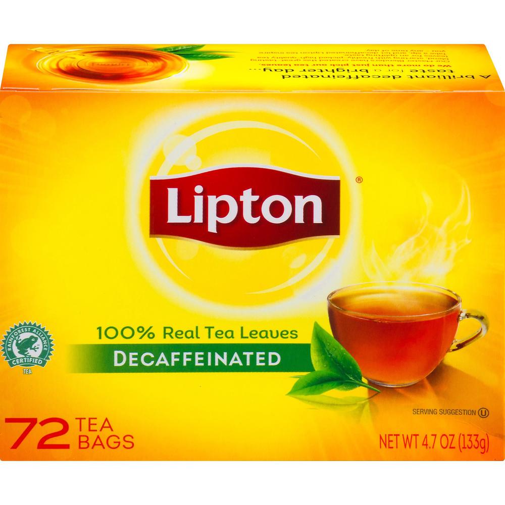 Lipton&reg; Decaf Black Tea Bag - 16 oz Per Bag - 72 Teabag - 72 / Box. Picture 1