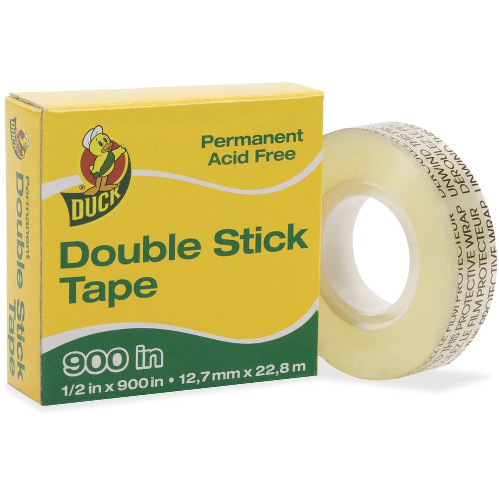Duck Brand Brand Double-Stick Tape Dispenser Refill Roll - 25 yd Length x 0.50" Width - Permanent Adhesive Backing - For Scrapbooking, Photo Album, Crafting, Wrapping - 1 / Roll - Clear. Picture 1