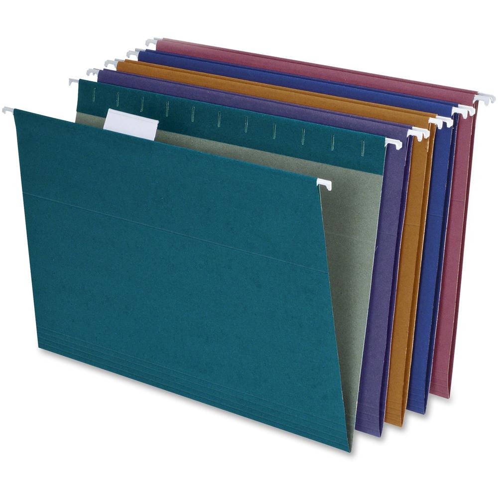 Pendaflex 1/5 Tab Cut Letter Recycled Hanging Folder - 8 1/2" x 11" - 3/4" Expansion - Assorted - 100% Recycled - 20 / Box. Picture 1