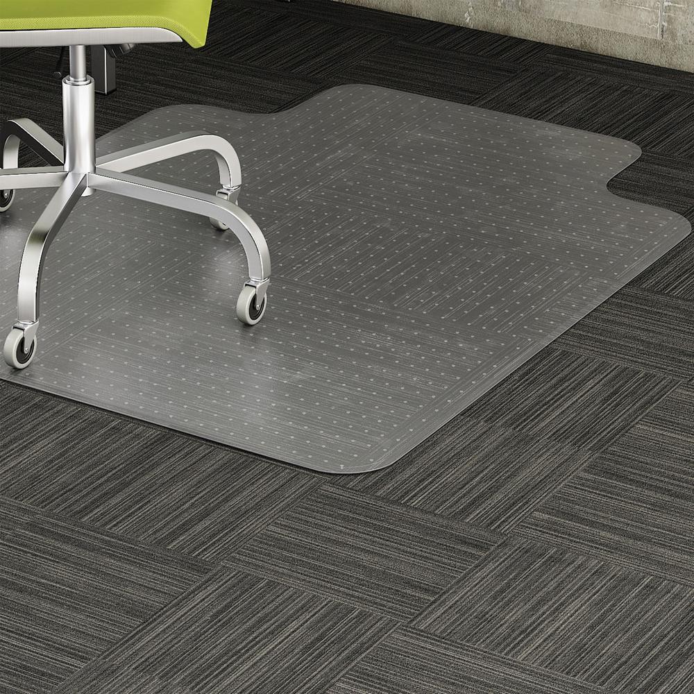 Lorell Standard Lip Low-pile Chairmat - Carpeted Floor - 48" Length x 36" Width x 0.112" Thickness - Lip Size 10" Length x 19" Width - Vinyl - Clear - 1Each. Picture 1