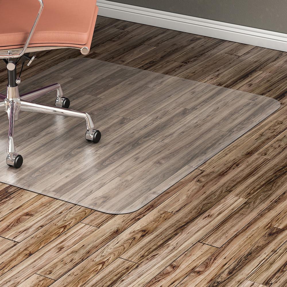 Lorell Nonstudded Chairmat - Tile Floor, Vinyl Floor, Hardwood Floor - 48" Length x 36" Width x 0.060" Thickness - Rectangular - Vinyl - Clear - 1Each. Picture 1